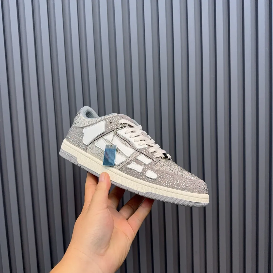 Men's men's shoes 💰600 AMIRI high street sneakers with bone sports shoes, toe layer cowhide upper, upper side bones, hand-stitched, good three-dimensional effect, customized metal LOGO, size 38-45 46